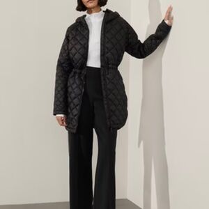 Athleta Whisper Featherless Parka Coat Jacket Quilted In black